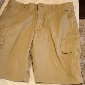 WearFirst Tan Cargo Shorts with Elastic Waist